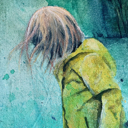 Fargerik detalj av kunstrykk fra Kristiane Eikeland