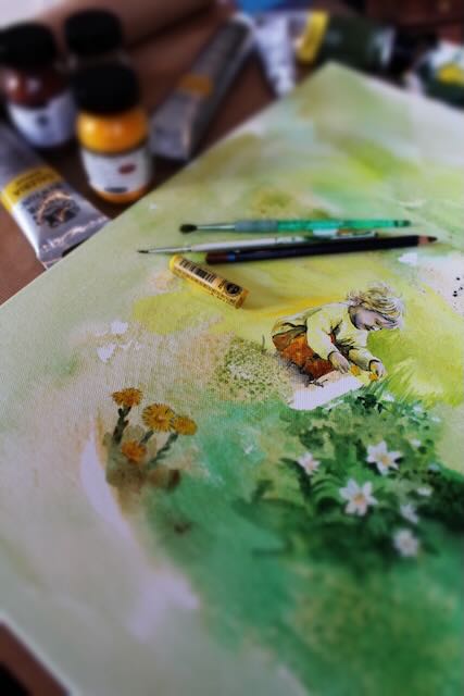 Originalt verk - Den første grøftekantsbuketten