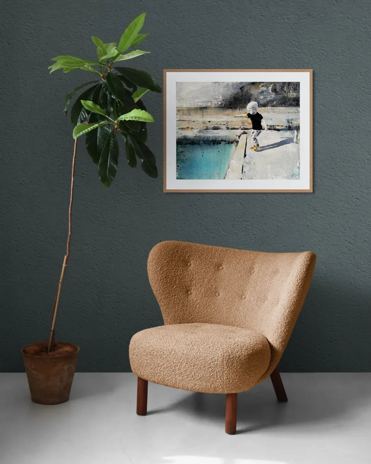 fargerik abstrakt og figurativ kunst av natur og barn i miljø