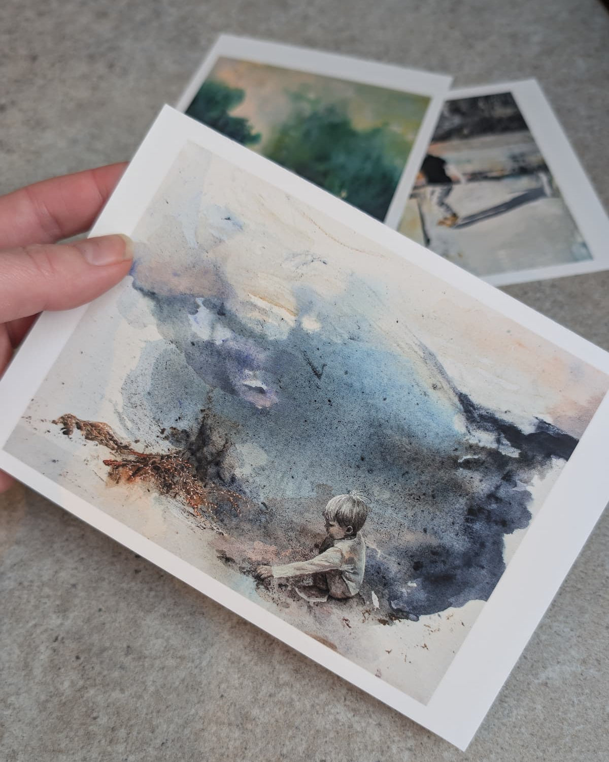 kunstkort eller miniatyrkunst abstrakt og figurativ kunst fra norge