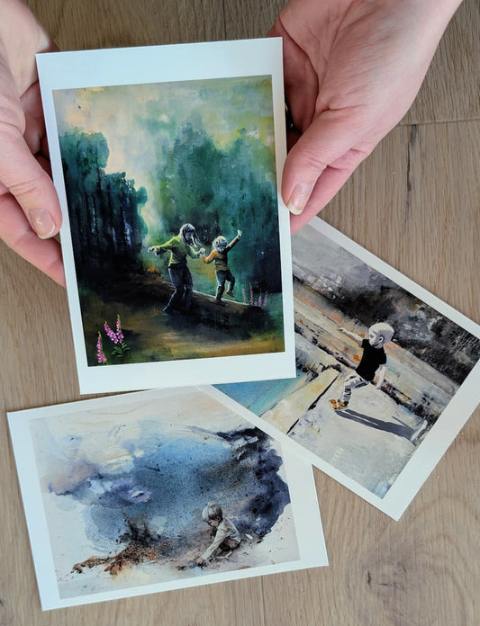 Pakke med Miniatyrkunst/kunstkort