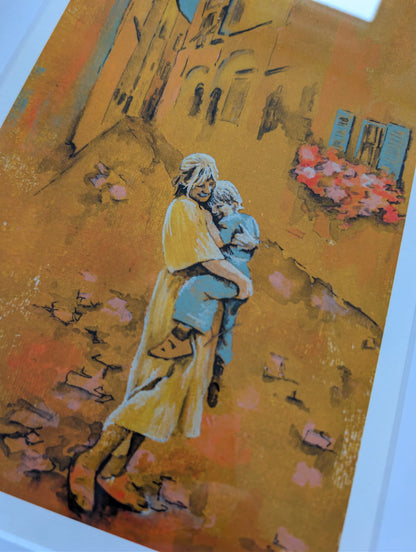 detalj av sommerlig Kunsttrykk i gult av en god klem