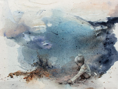 Kunsttrykk: Å finne en stein