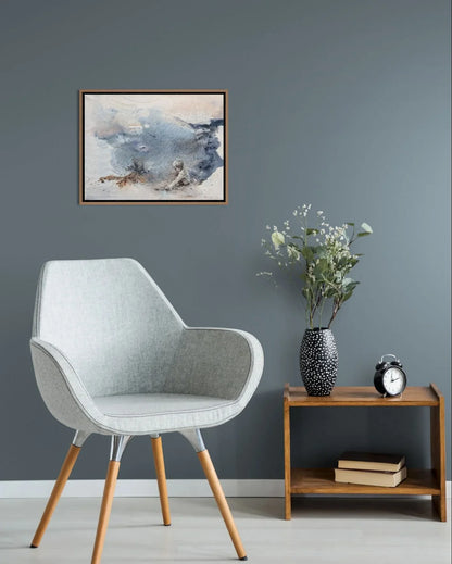 semi abstrakt maleri av gutt ved havet