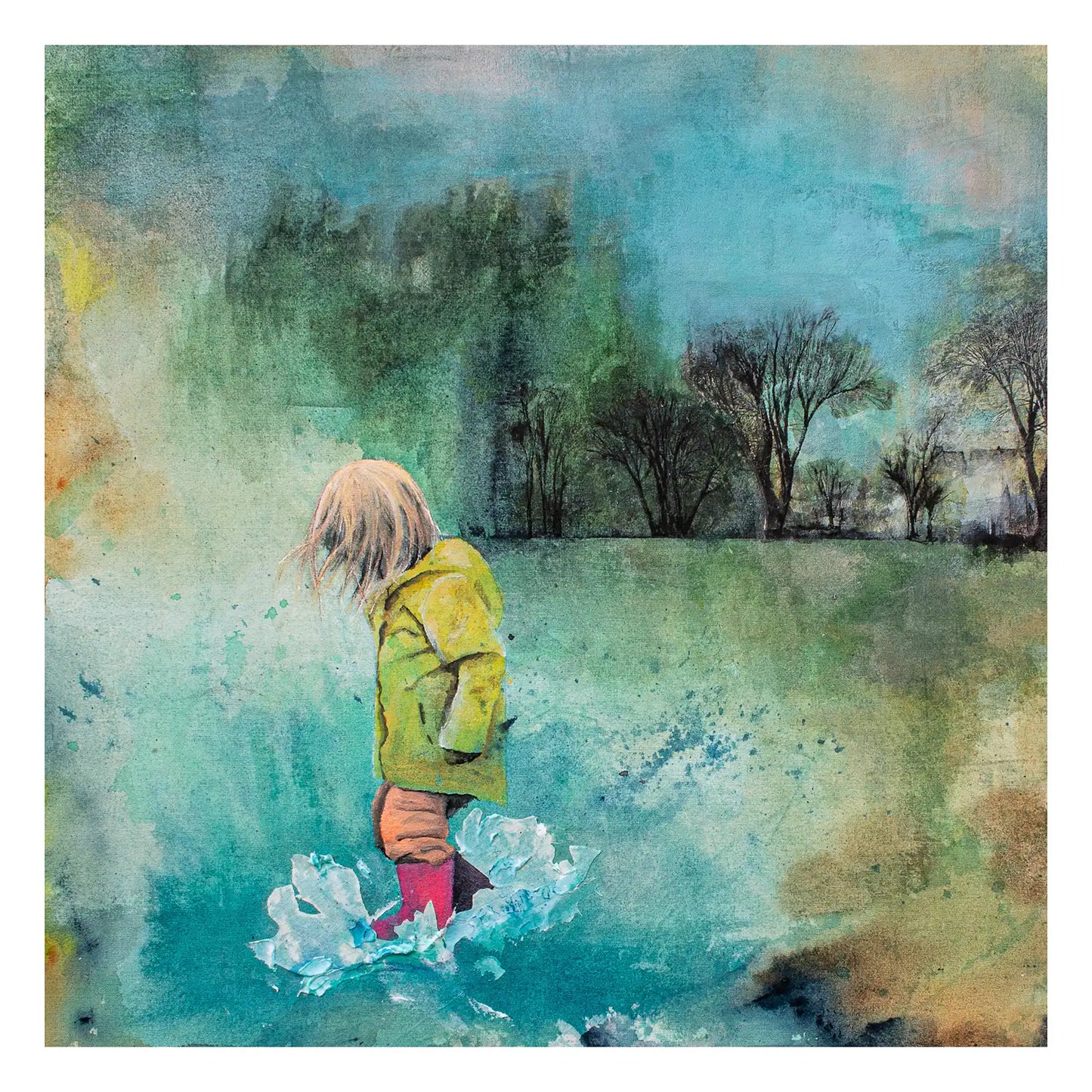 Kunsttrykk: Lykken er en sølepytt