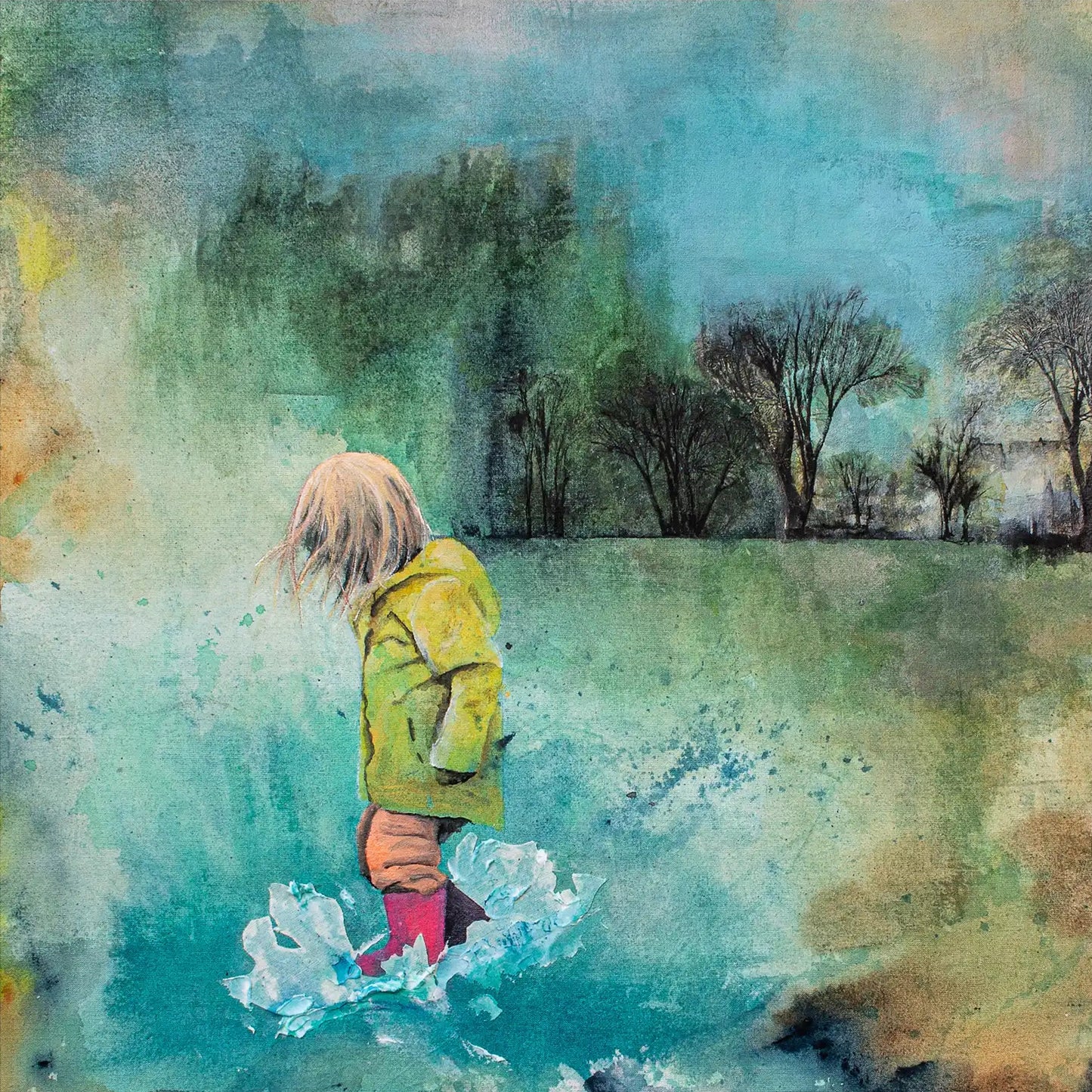 Kunsttrykk: Lykken er en sølepytt